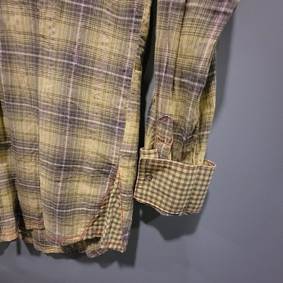 WRANGLER ROCK 47 Multicolor Rhinestone Snap Western V Neck - Picture 6 of 8